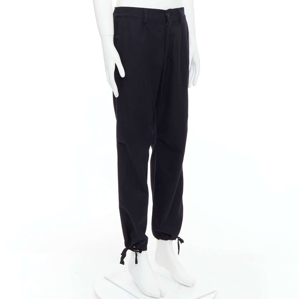 Yohji Yamamoto Drawstring Wide Pants Black Wool Very good condition - Inside View