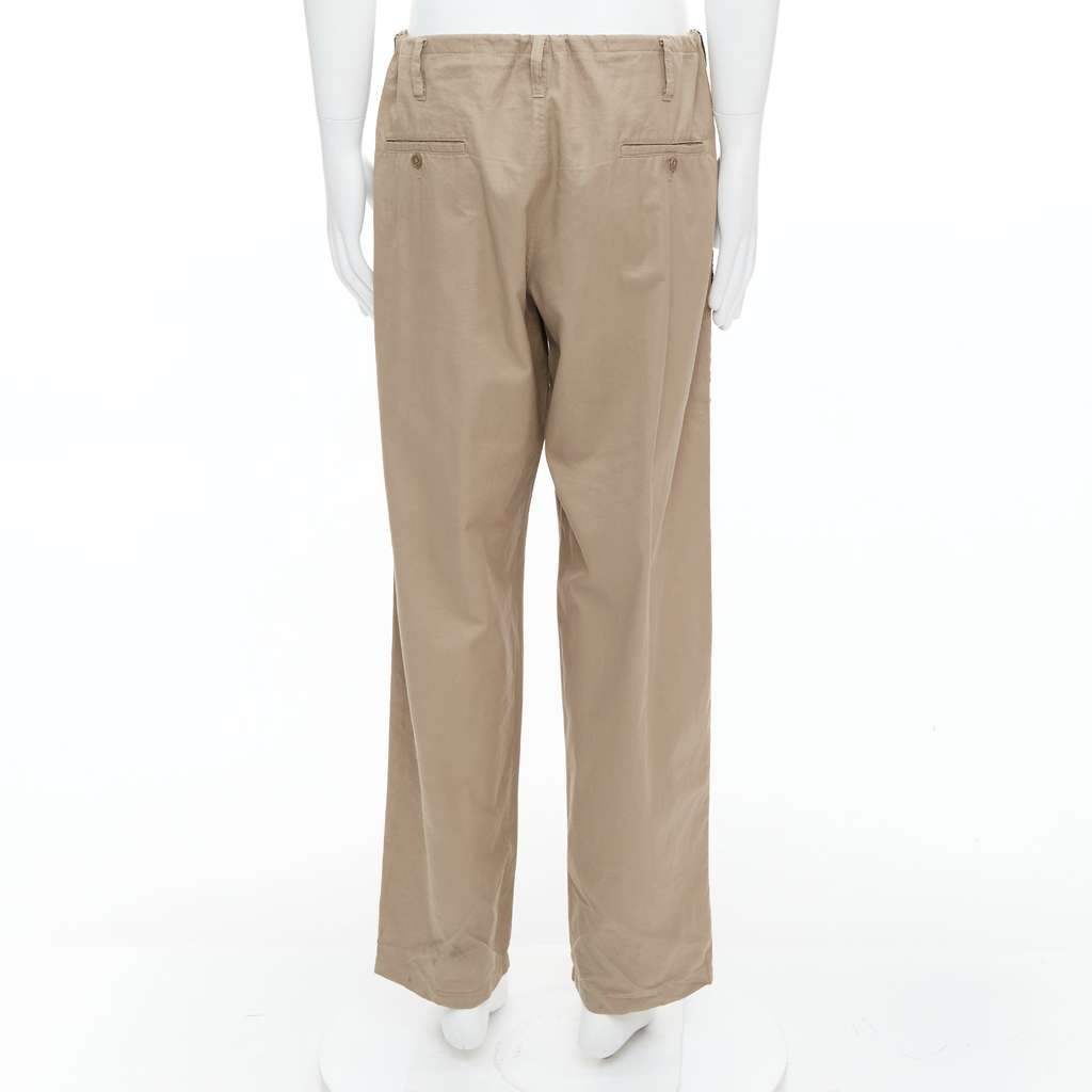 Yohji Yamamoto Ethnic Trim Pants Beige Cotton Fair condition - Box View