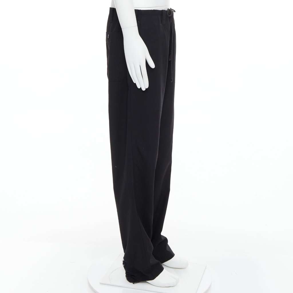 Yohji Yamamoto Distressed Wide Pants Black Polyester Fair - Model View