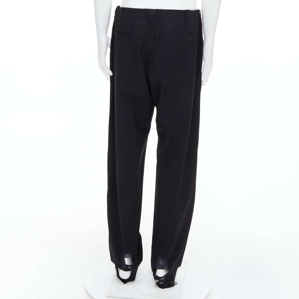 Yohji Yamamoto Distressed Wide Pants Black Polyester Fair - Box View