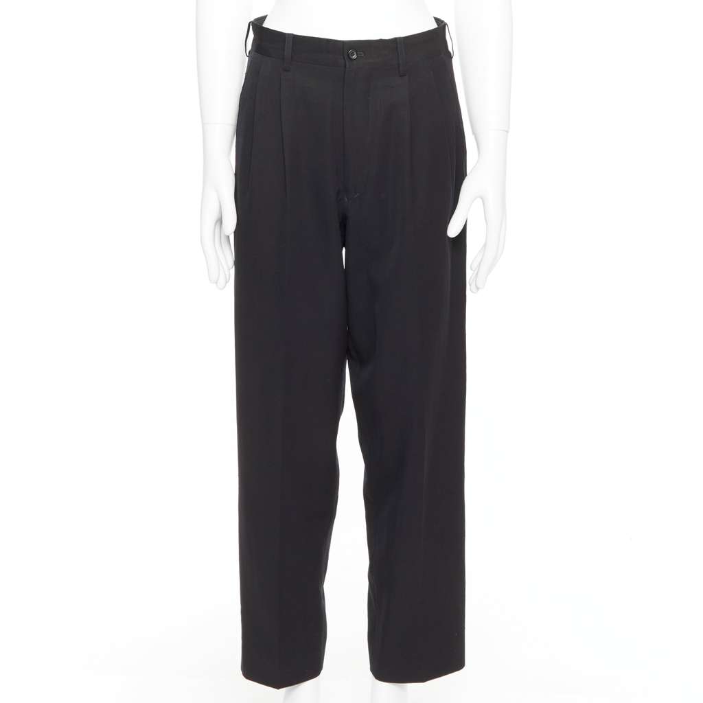 Yohji Yamamoto Pleated Wool Pants Navy Wool Fair condition - Front View