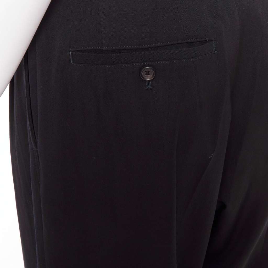 Yohji Yamamoto Pleated Wool Pants Navy Wool Fair condition - Back View