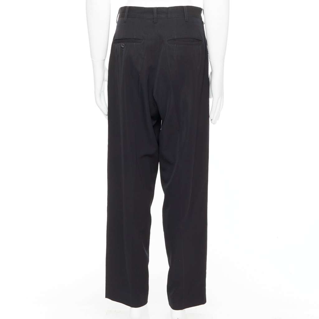 Yohji Yamamoto Pleated Wool Pants Navy Wool Fair condition - Box View
