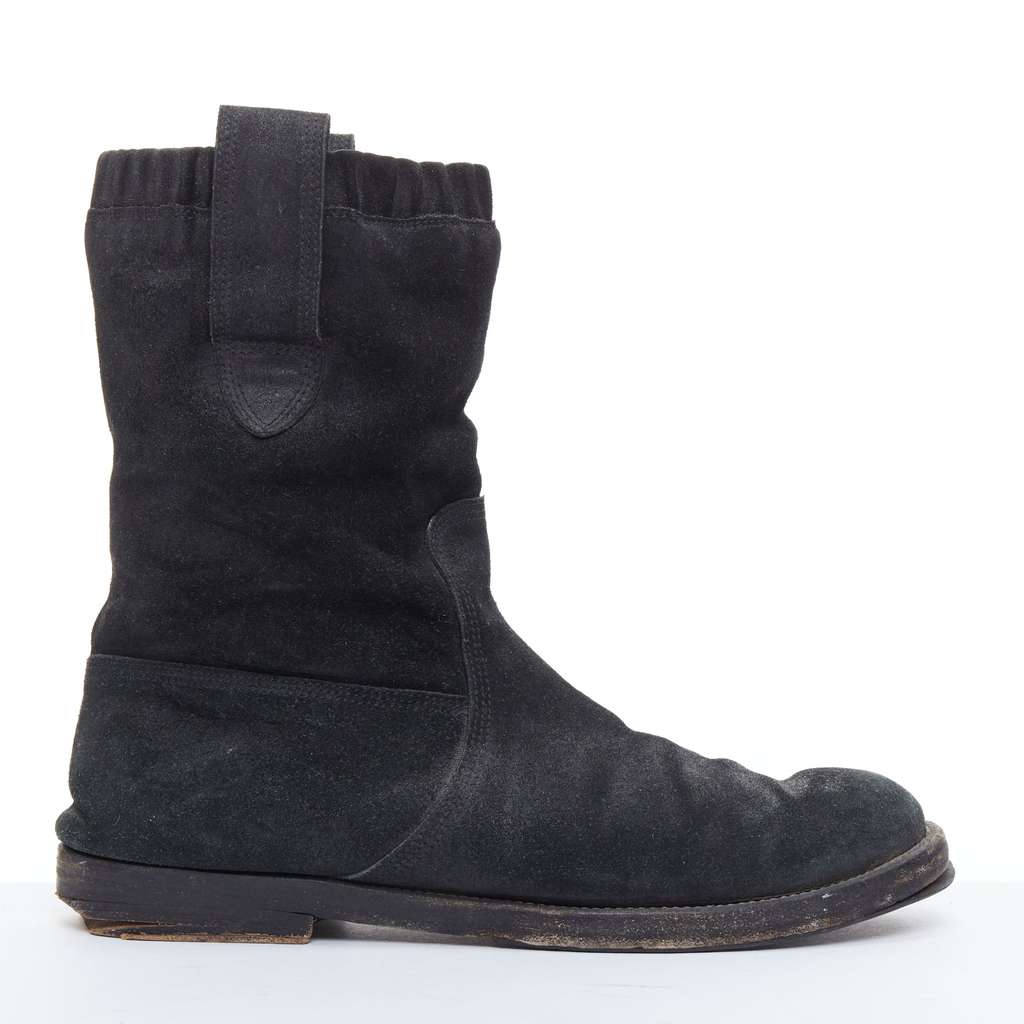 Balenciaga Scaled Buckle Platform Boots Black Leather Fair condition - Front View