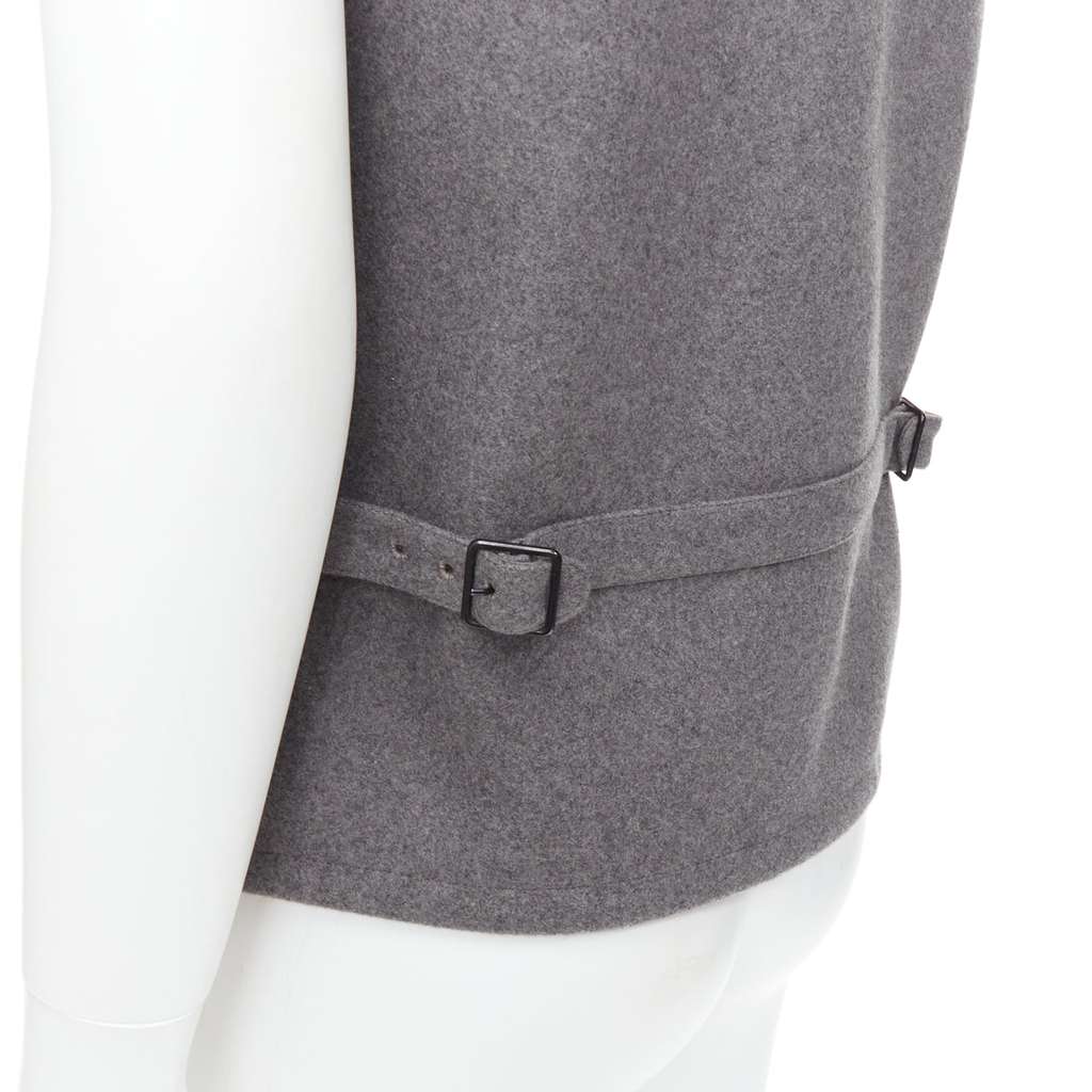Lemaire Tape Bonded Vest Grey Wool Very good - Back View