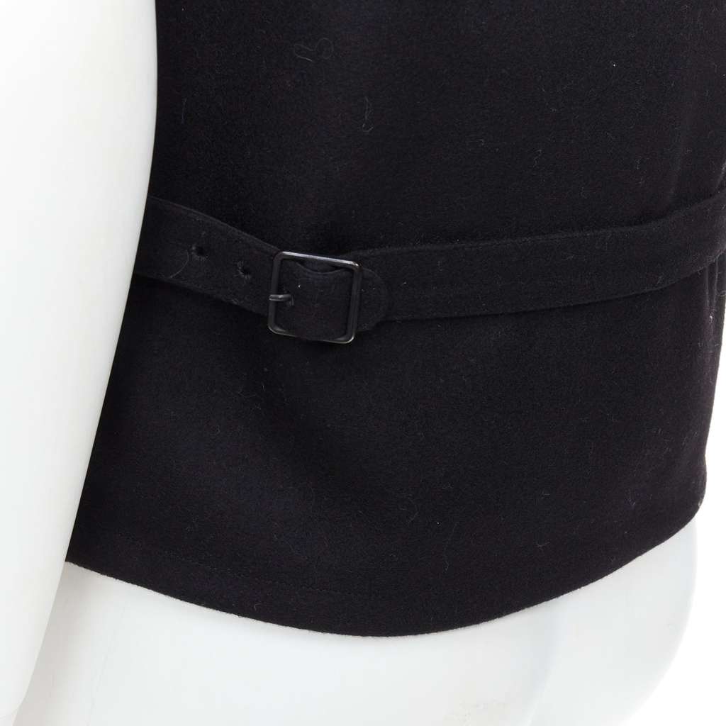 Lemaire Cotton Waistcoat Vest Black Wool Very good - Back View