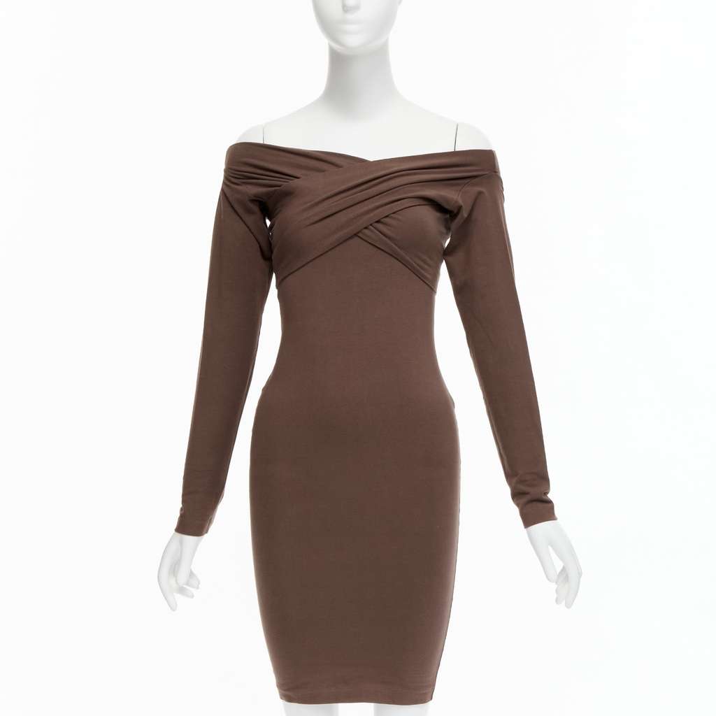 Romeo Gigli Criss Cross Dress Brown Cotton Very good - Front View