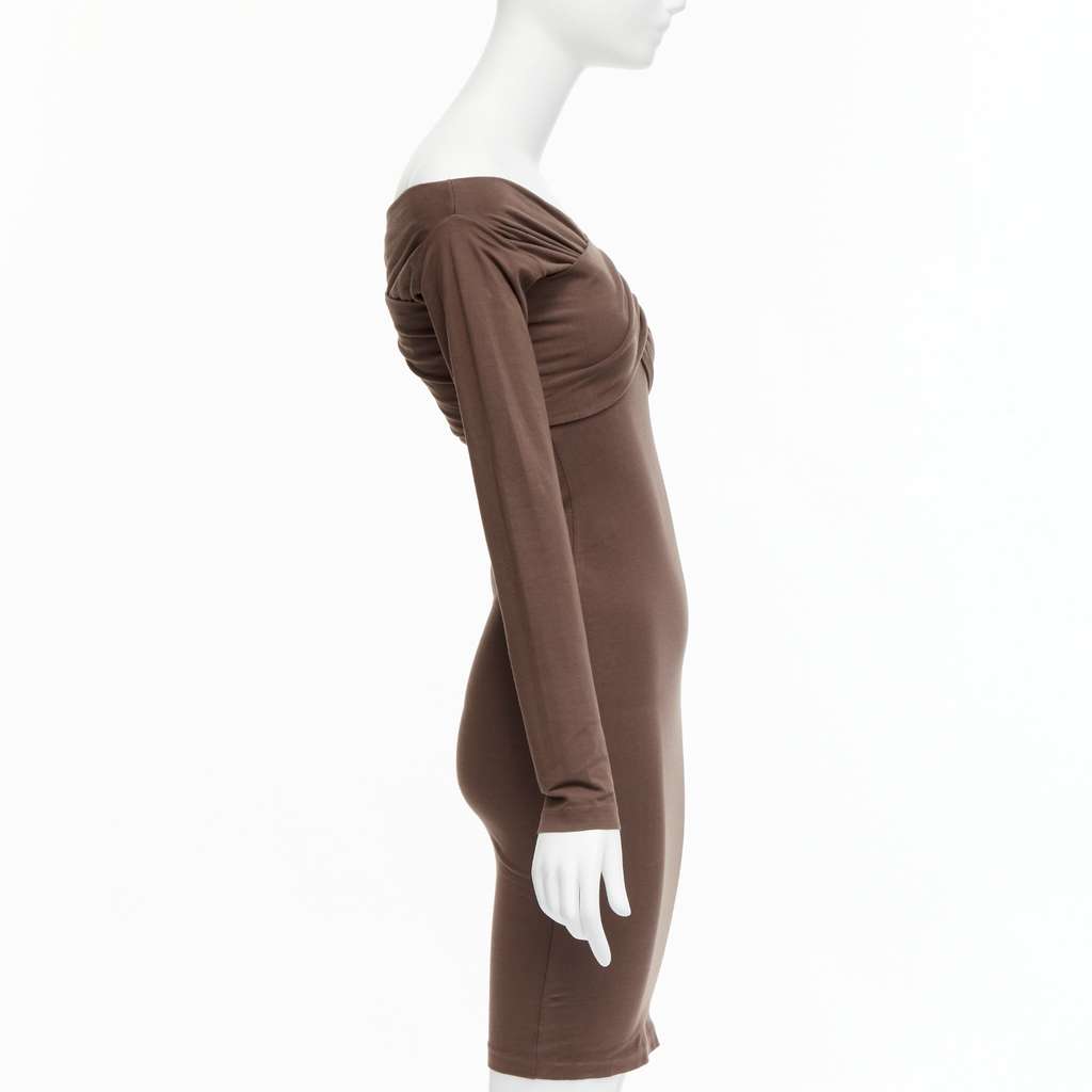 Romeo Gigli Criss Cross Dress Brown Cotton Very good - Model View