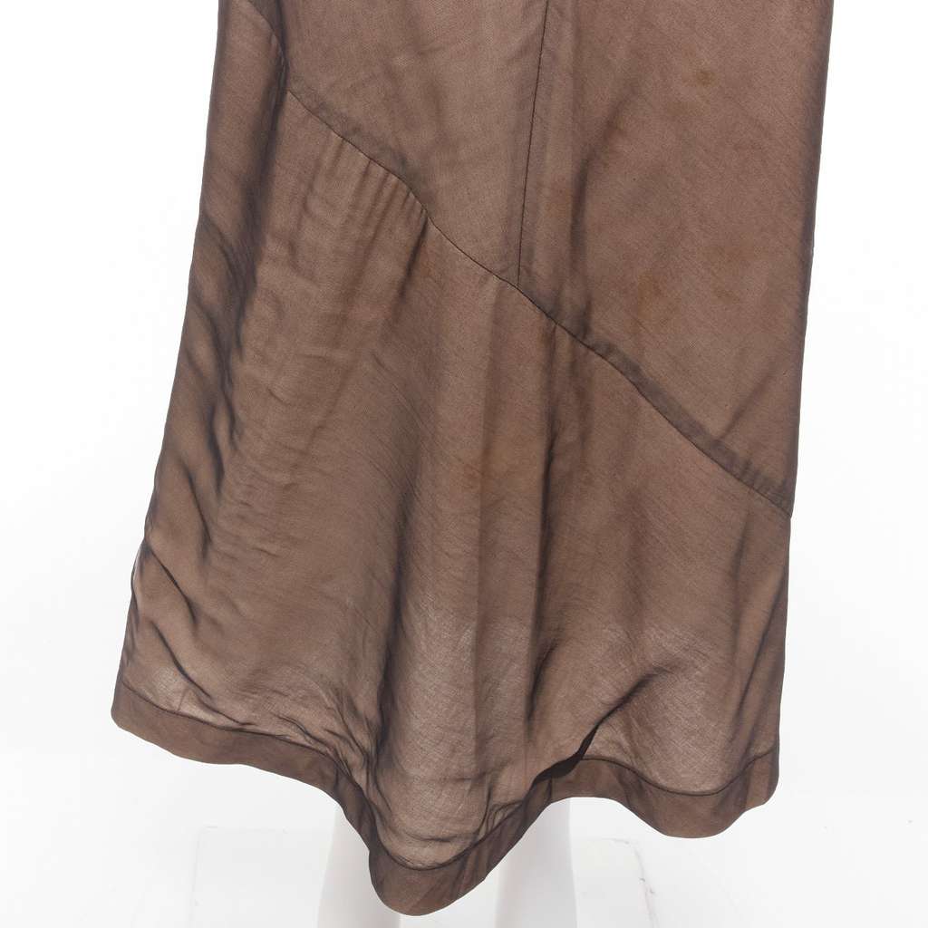 Comme Des Garcons Sheer Overlay Dress Beige Cotton Fair - Back View