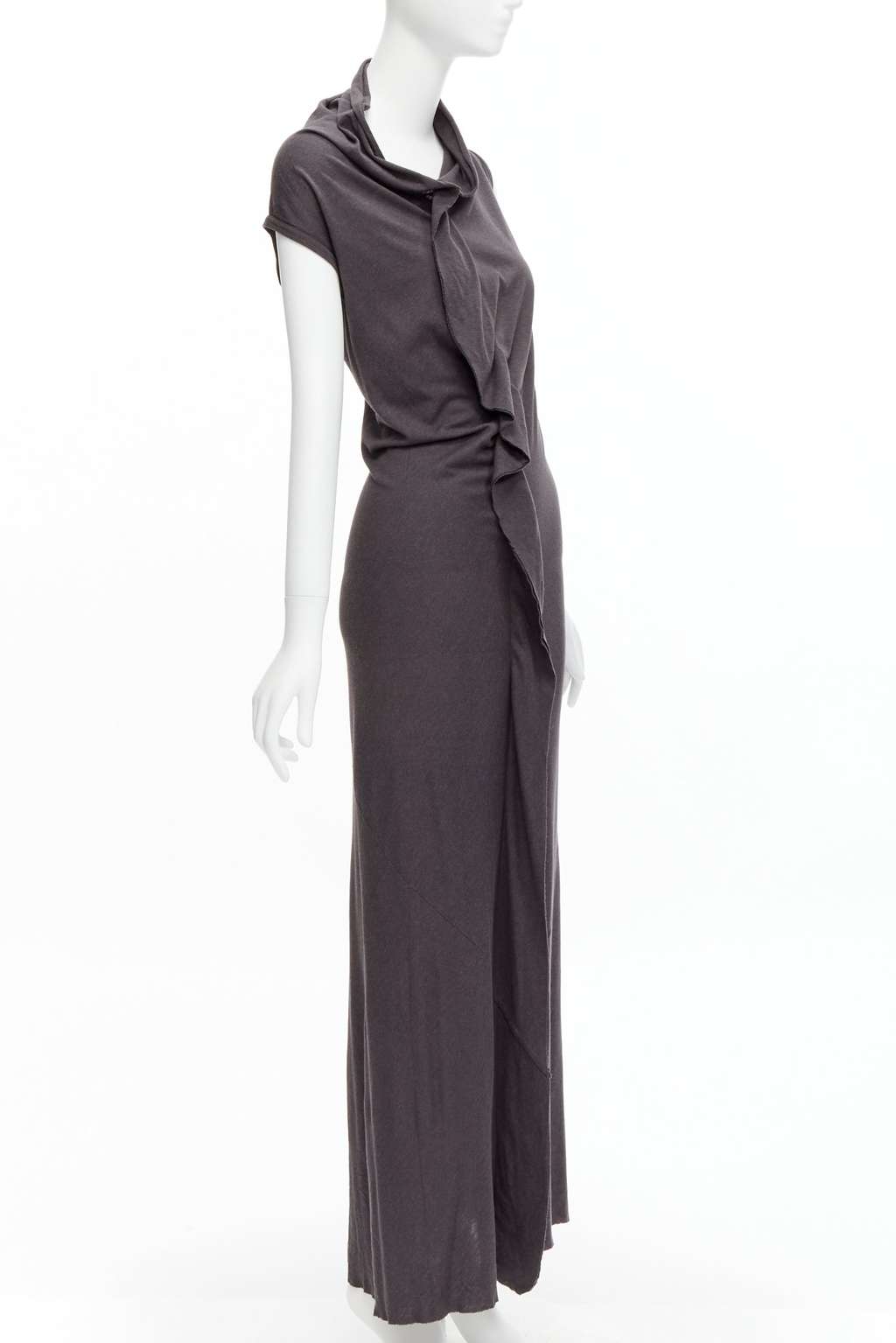 Comme Des Garcons Cowl Flutter Dress Grey Polyester Very good condition - Inside View