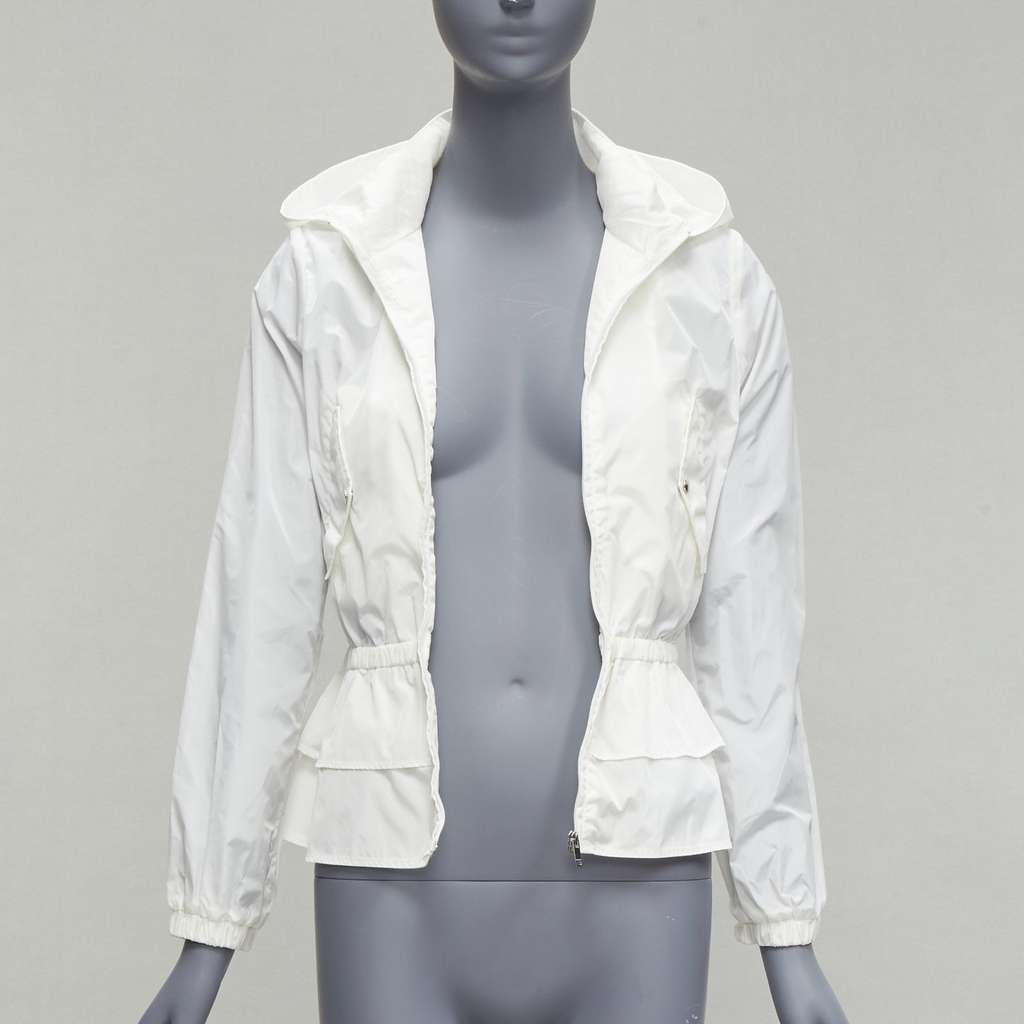 Gucci Ivory Peplum Hooded Jacket Ecru Polyamide Never worn, with tag - Inside View