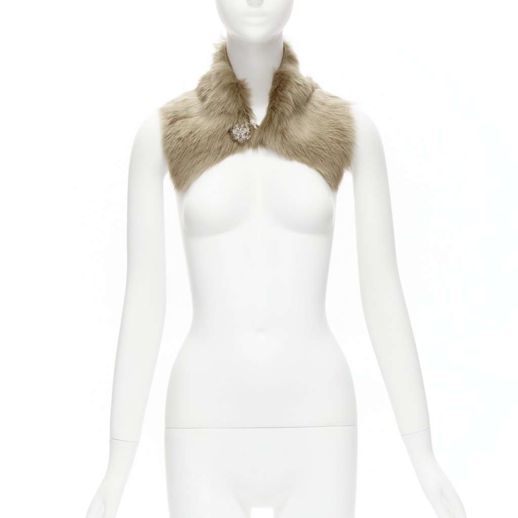 Simone Rocha Fur Bead Collar Brown Fur Never worn, with tag - Back View