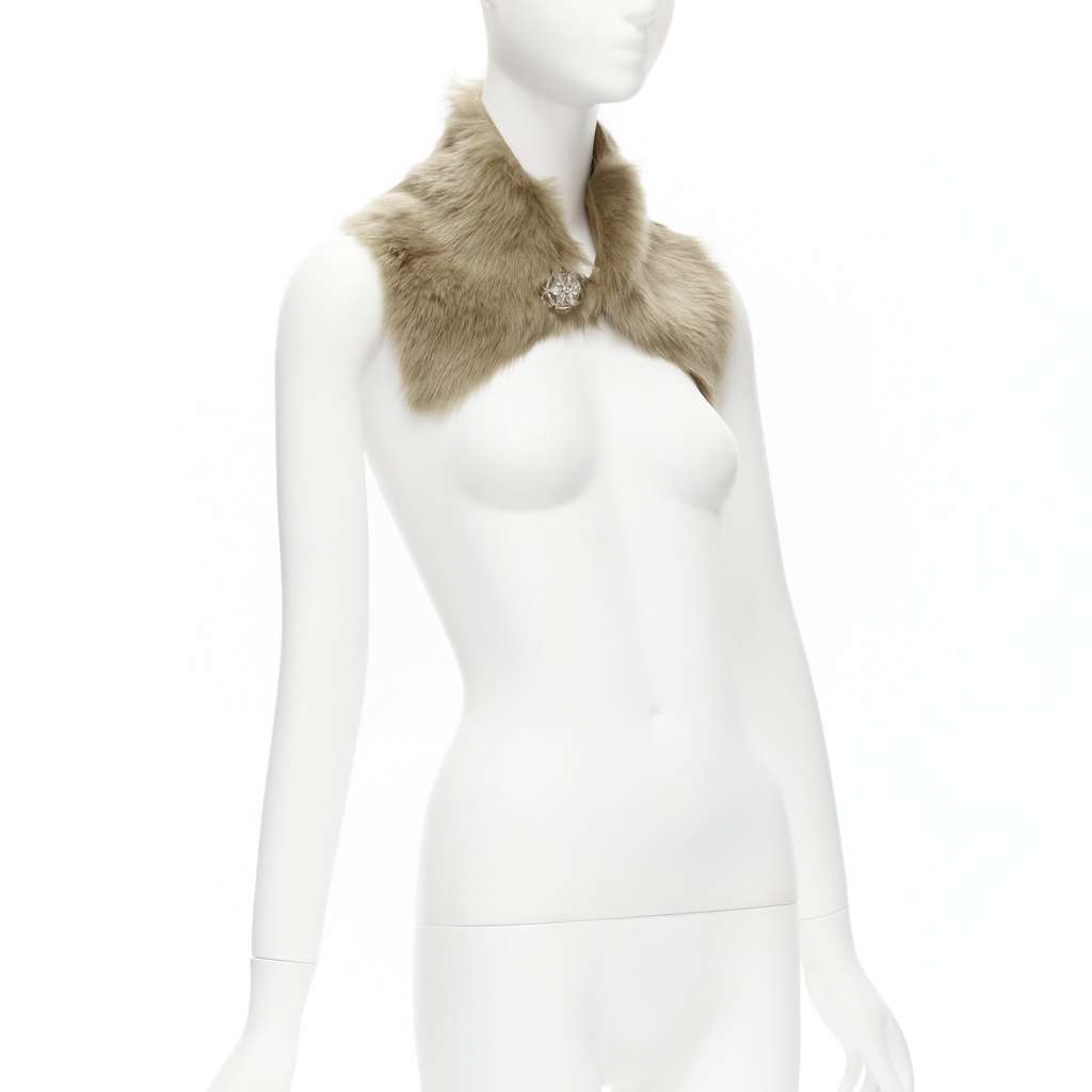 Simone Rocha Fur Bead Collar Brown Fur Never worn, with tag - Inside View