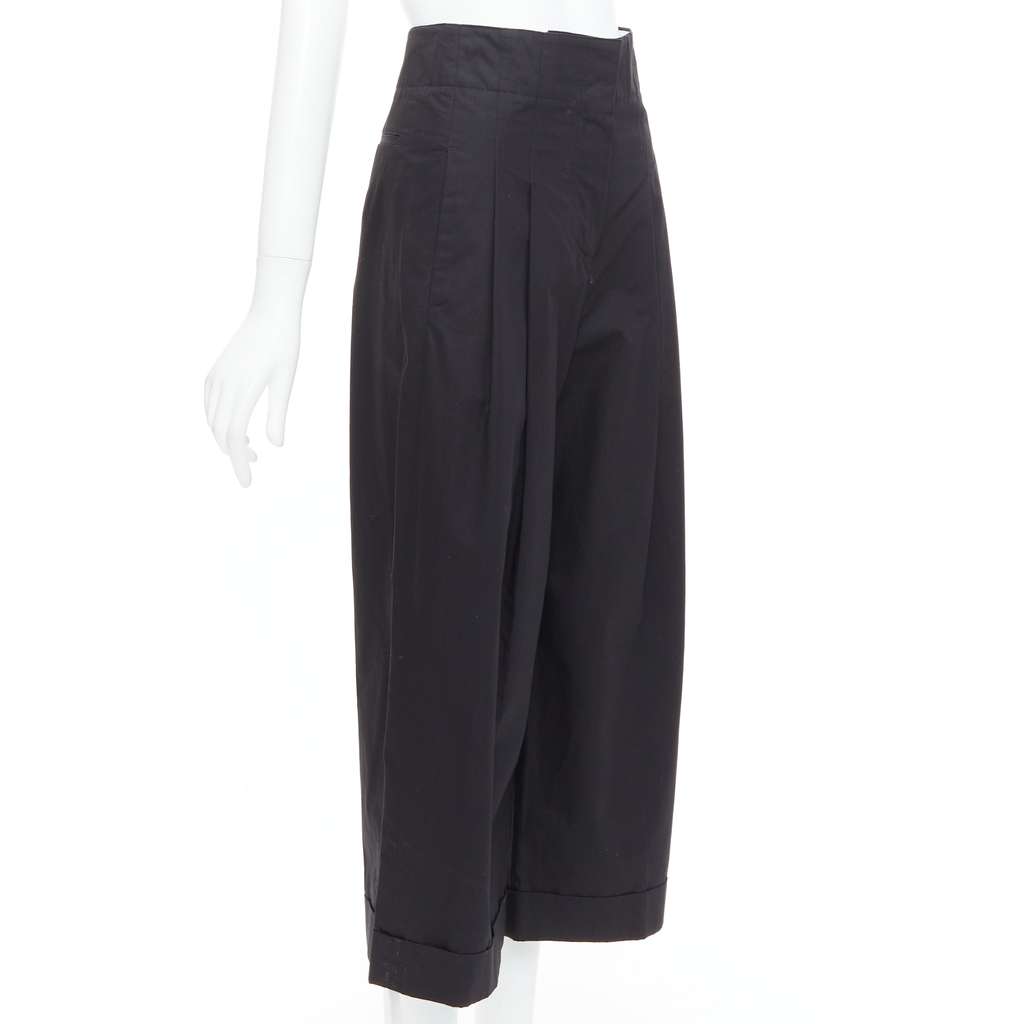 Celine High Waist Pants Black Cotton Very good - Inside View