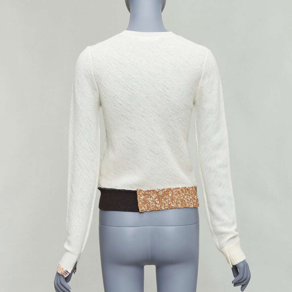 Celine Colorblock Hem Sweater Ecru Wool Never worn - Box View