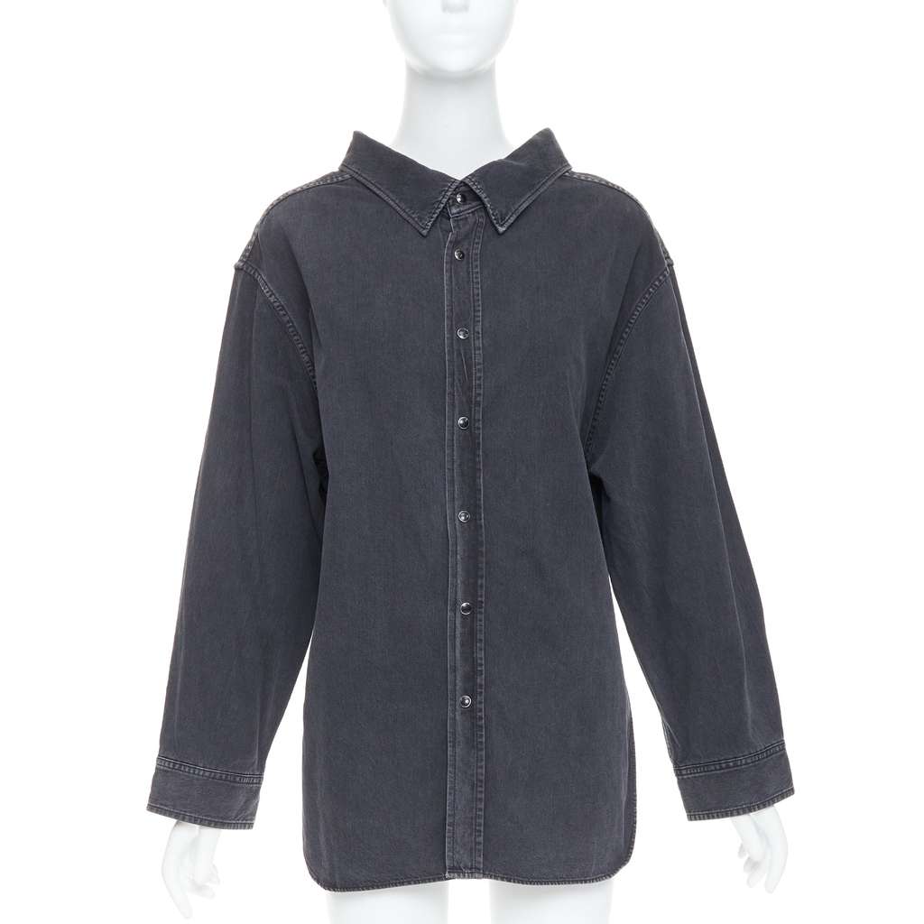 Balenciaga Denim Swing Shirt Black Cotton Never worn - Inside View