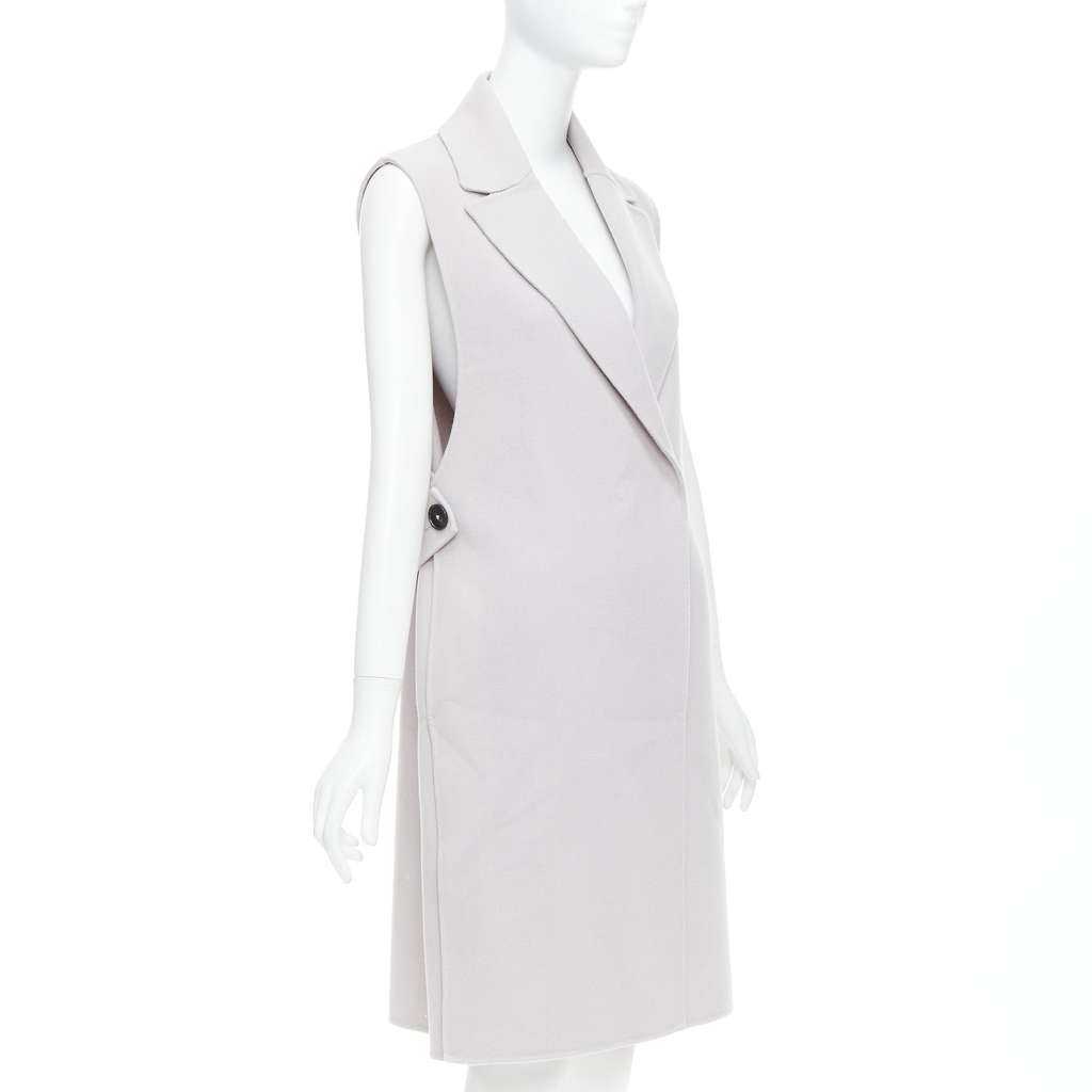 Jil Sander Grey Vest Coat Grey Wool Very good - Model View