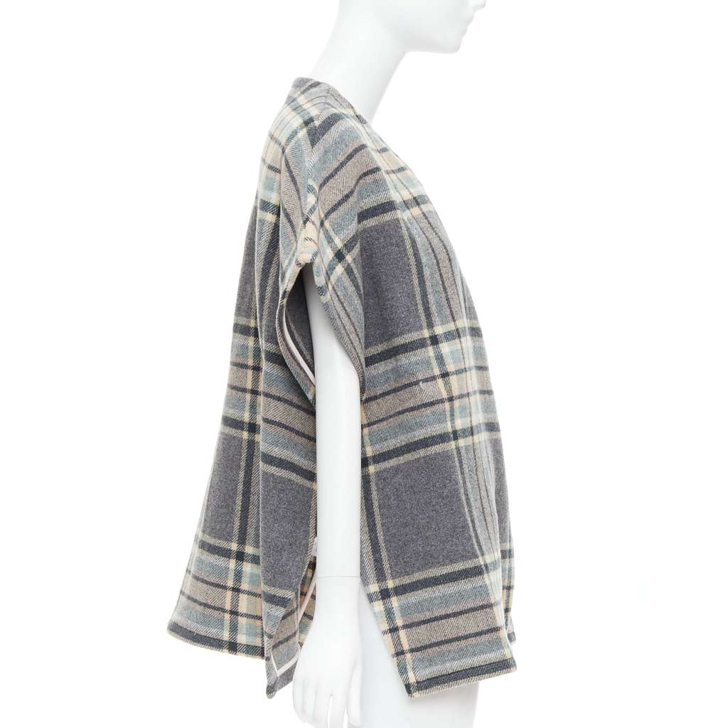 Chloé Grey Checked Cape Top Pink Wool Very good - Box View