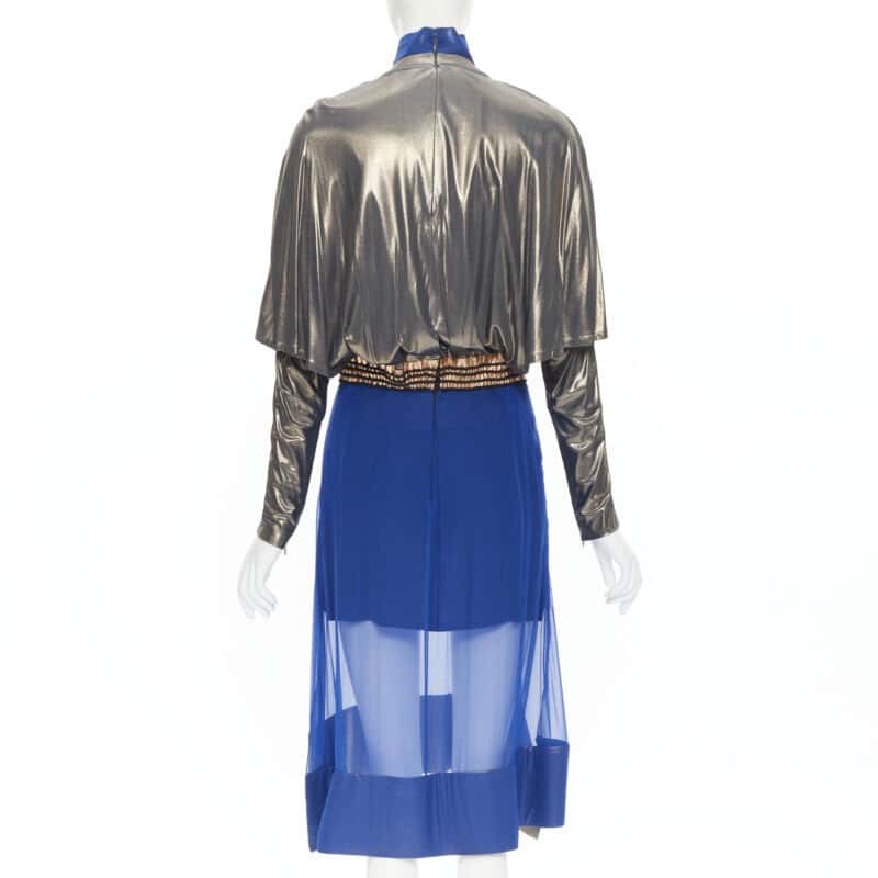 Balenciaga Futuristic Bustier Dress Blue Silk Never worn, with tag - Box View