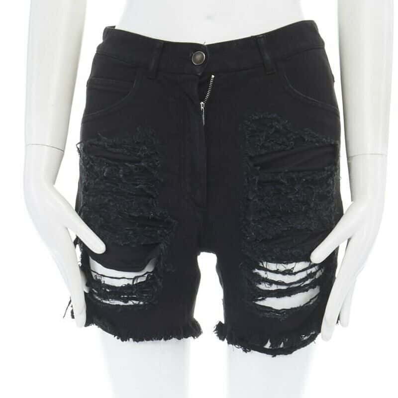 Maison Martin Margiela Shredded Ripped Jeans Black Cotton Very good - Front View