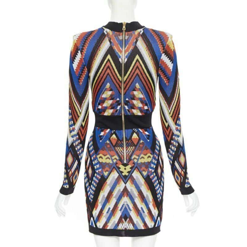 Balmain Tribal Knit Dress MultiColor Viscose Never worn - Box View