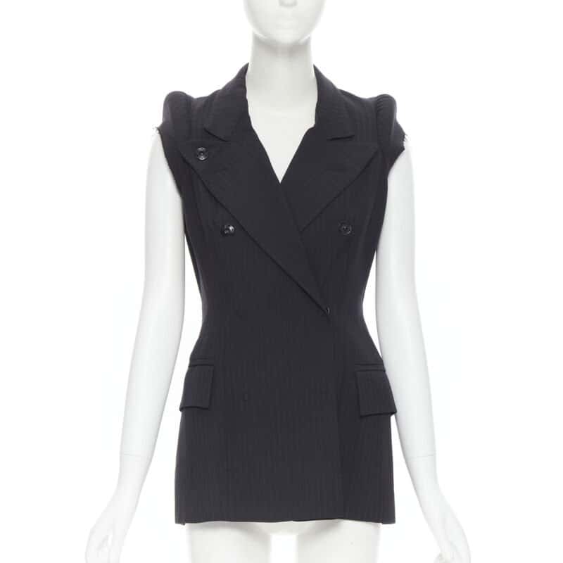 Maison Martin Margiela Deconstructed Shoulder Jacket Black Cotton Very good - Front View