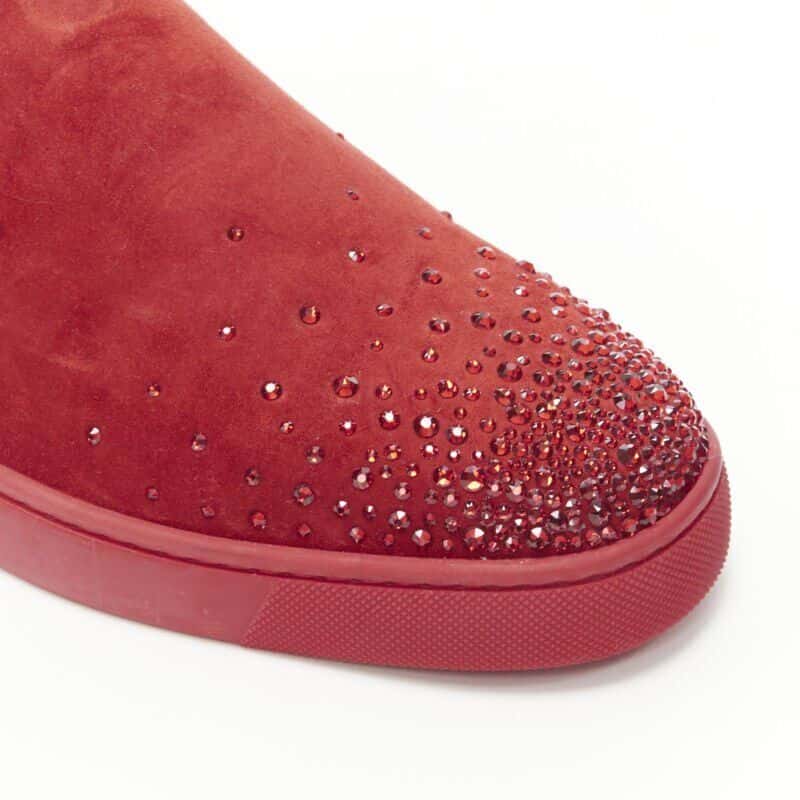 Christian Louboutin Dunk High Sneakers Red Suede Very good - Back View