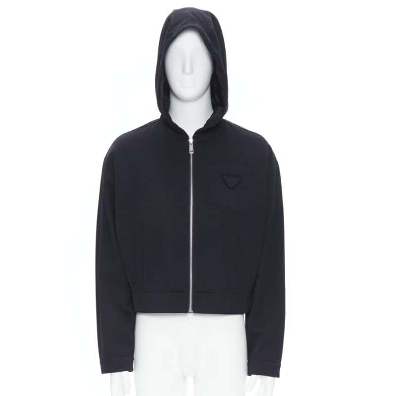 Prada Triangle Pocket Jacket Navy Cotton Never worn, with tag - Inside View