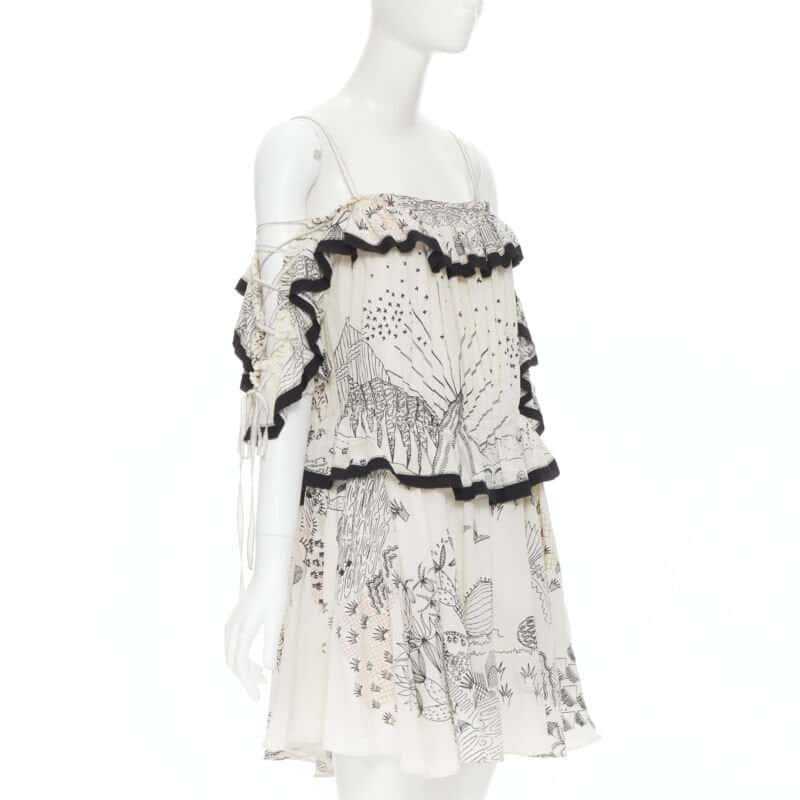 Valentino Garavani Garden Print Dress Beige Silk Never worn, with tag - Inside View
