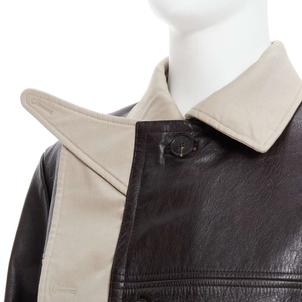 Balenciaga Fake Layering leather trench coat Black Leather Very good - Back View
