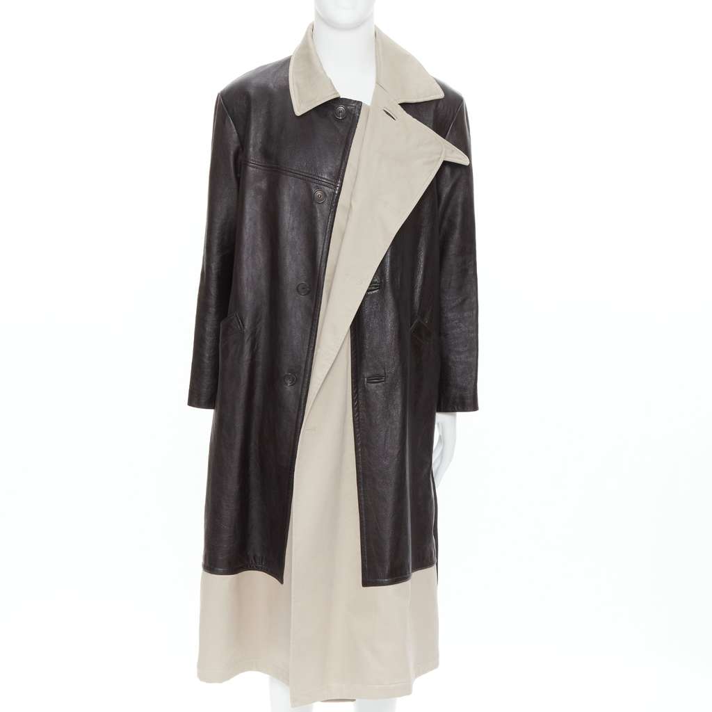 Balenciaga Fake Layering leather trench coat Black Leather Very good - Inside View
