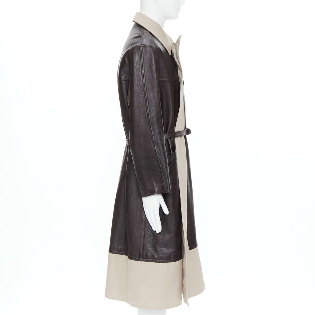 Balenciaga Fake Layering leather trench coat Black Leather Very good - Box View