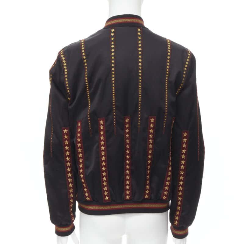 Saint Laurent Gold Star Bomber Black Polyester Never worn, with tag - Box View