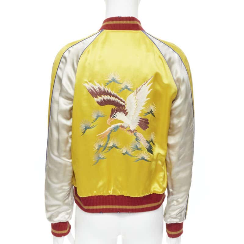 Saint Laurent Yellow Satin Bomber Yellow Polyester Never worn, with tag - Front View
