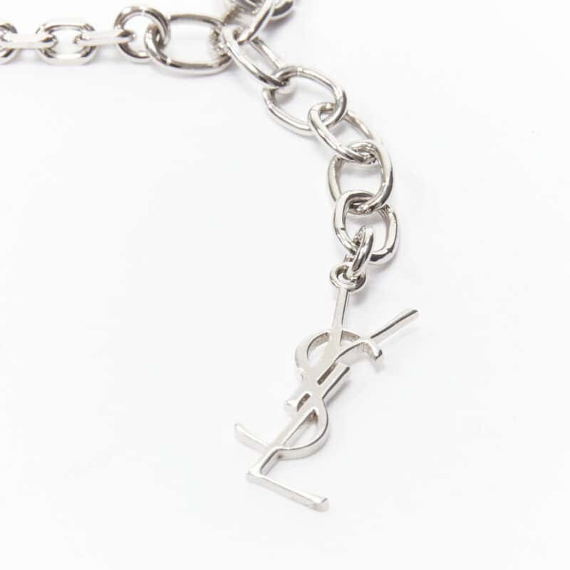 Saint Laurent Twist Charm Necklace Black Metal Very good - Back View