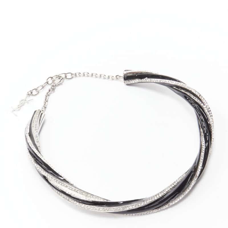 Saint Laurent Twist Charm Necklace Black Metal Very good - Inside View