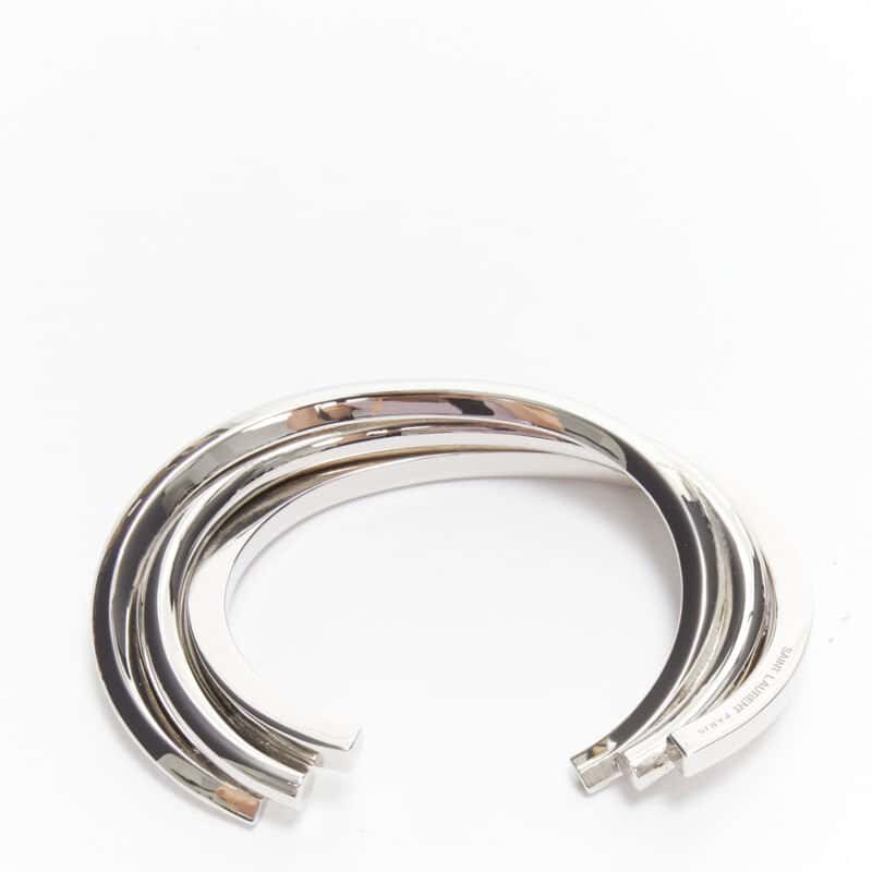 Saint Laurent Triple twist cuff Silver Metal Very good - Inside View