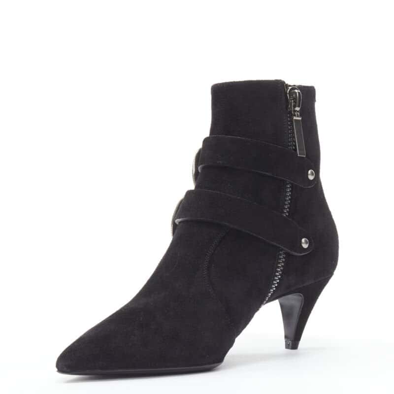 Saint Laurent Lug Sole Platform Boots Black Suede Very good - Box View