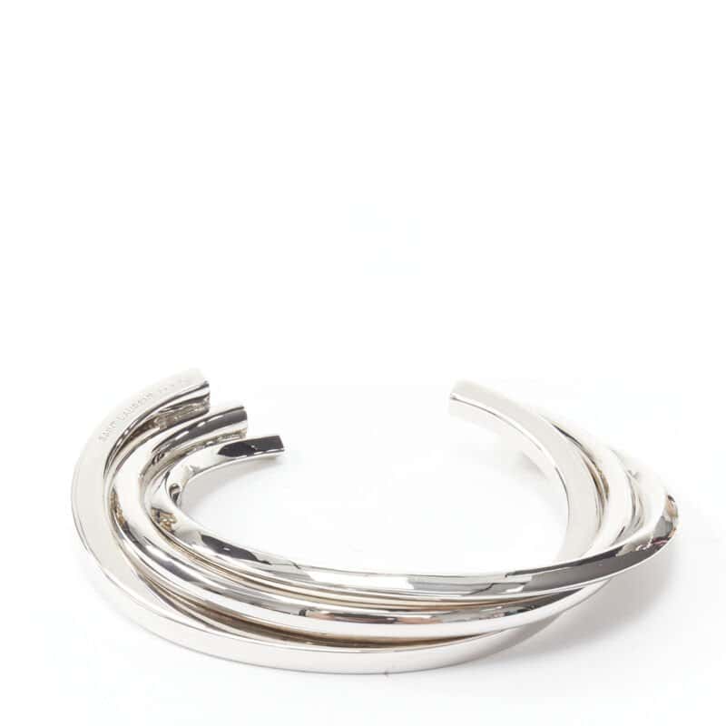 Saint Laurent Silver Triple Twist Cuff Silver Metal Very good - Front View