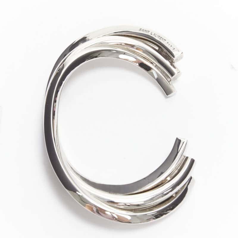 Saint Laurent Silver Triple Twist Cuff Silver Metal Very good - Model View