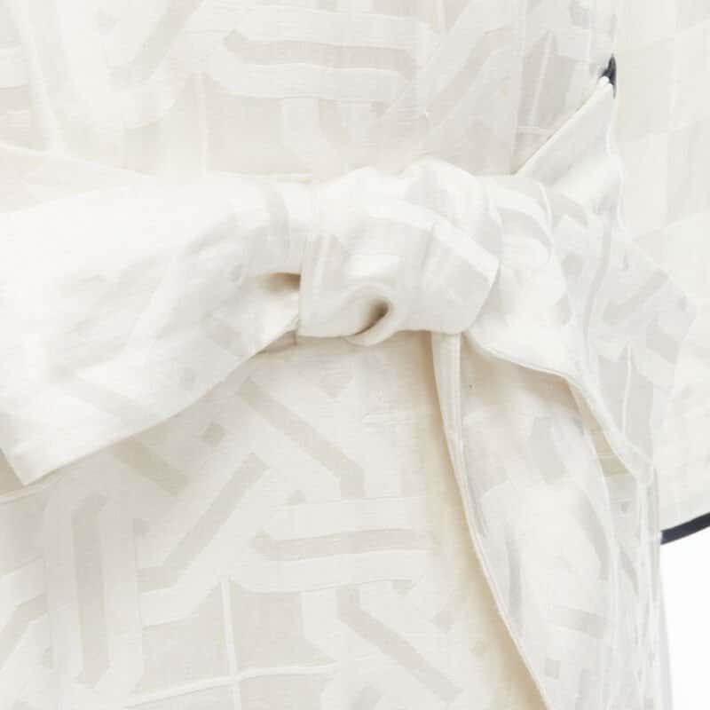 Haider Ackermann Jacquard Robe Shirt White Linen Very good - Back View