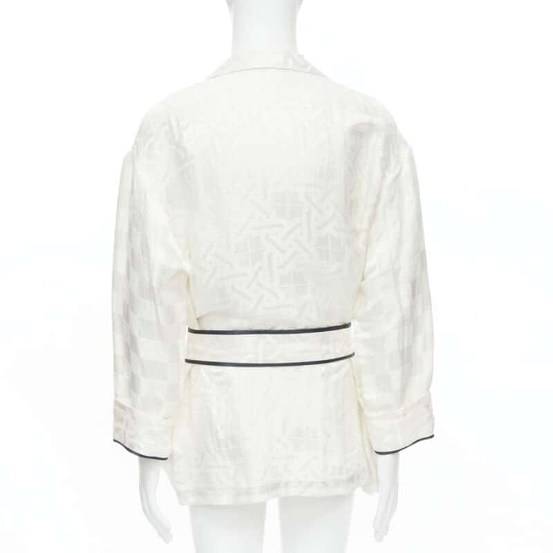 Haider Ackermann Jacquard Robe Shirt White Linen Very good - Box View