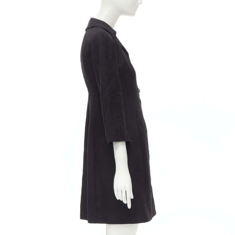 Dolce & Gabbana Black Crystal Coat Black Cotton Never worn - Box View