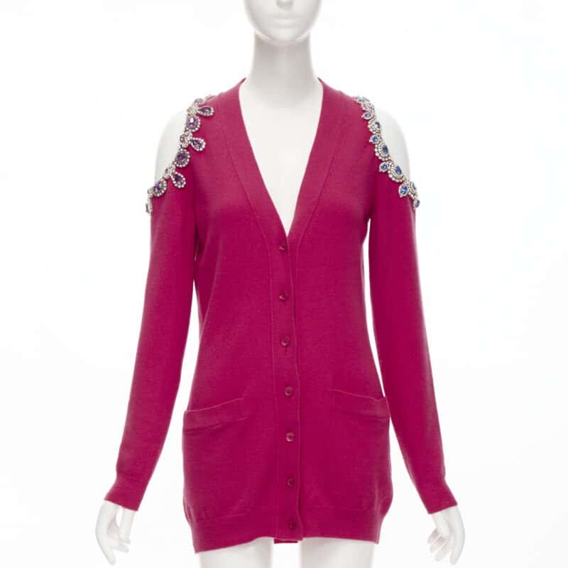 Moschino Cold Shoulder Cardigan Pink Cashmere Never worn, with tag - Front View