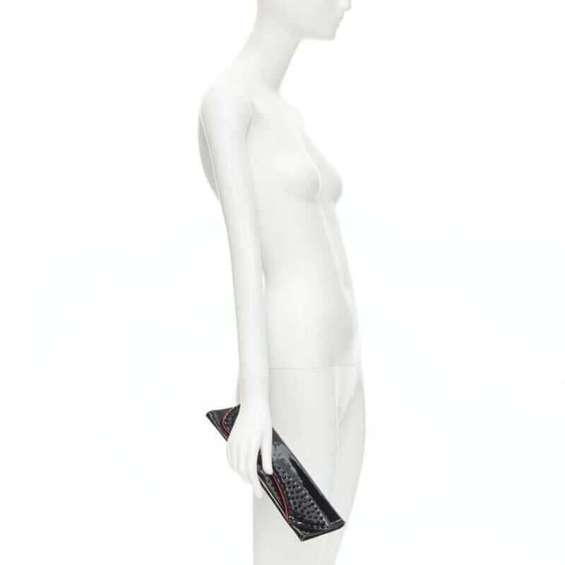 Christian Louboutin Pigalle Spike Clutch Black Very good condition - Back View
