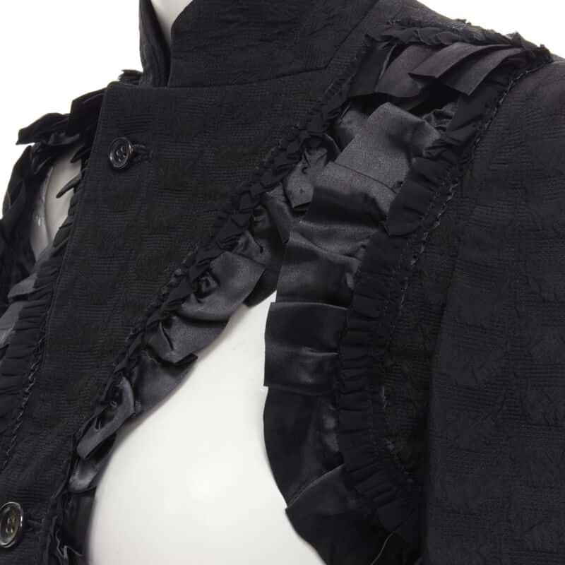 Comme Des Garcons Ruffle Deconstructed Blazer Black Cotton Never worn - Back View