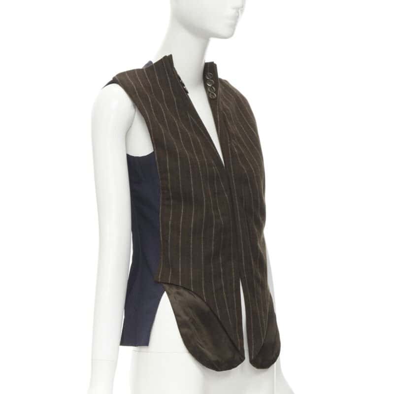 Maison Martin Margiela Deconstructed Vest Brown Wool Never worn - Front View