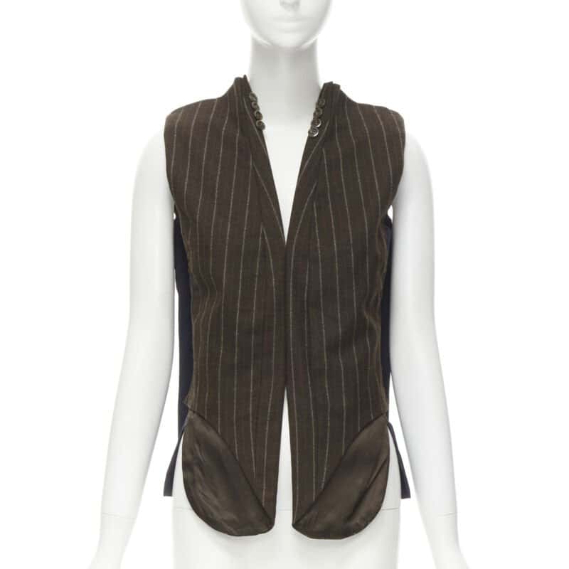 Maison Martin Margiela Deconstructed Vest Brown Wool Never worn - Inside View