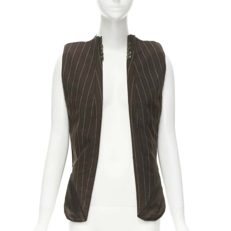 Maison Martin Margiela Deconstructed Vest Brown Wool Never worn - Model View