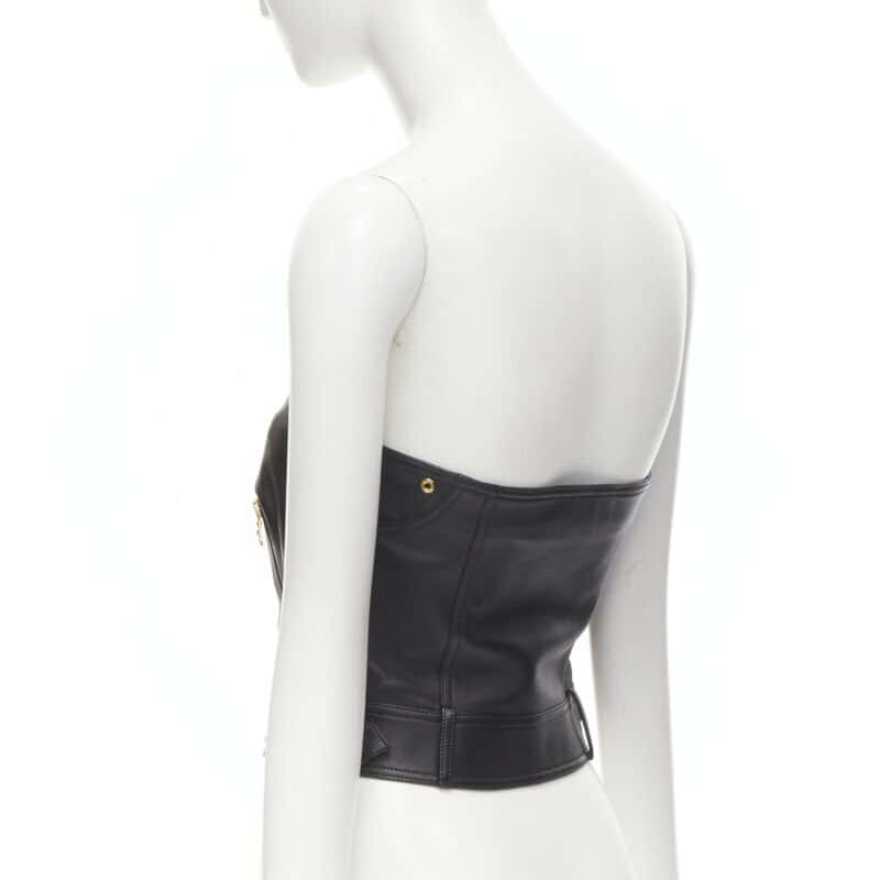 Versace Leather Medusa Top Black Leather Never worn, with tag - Box View